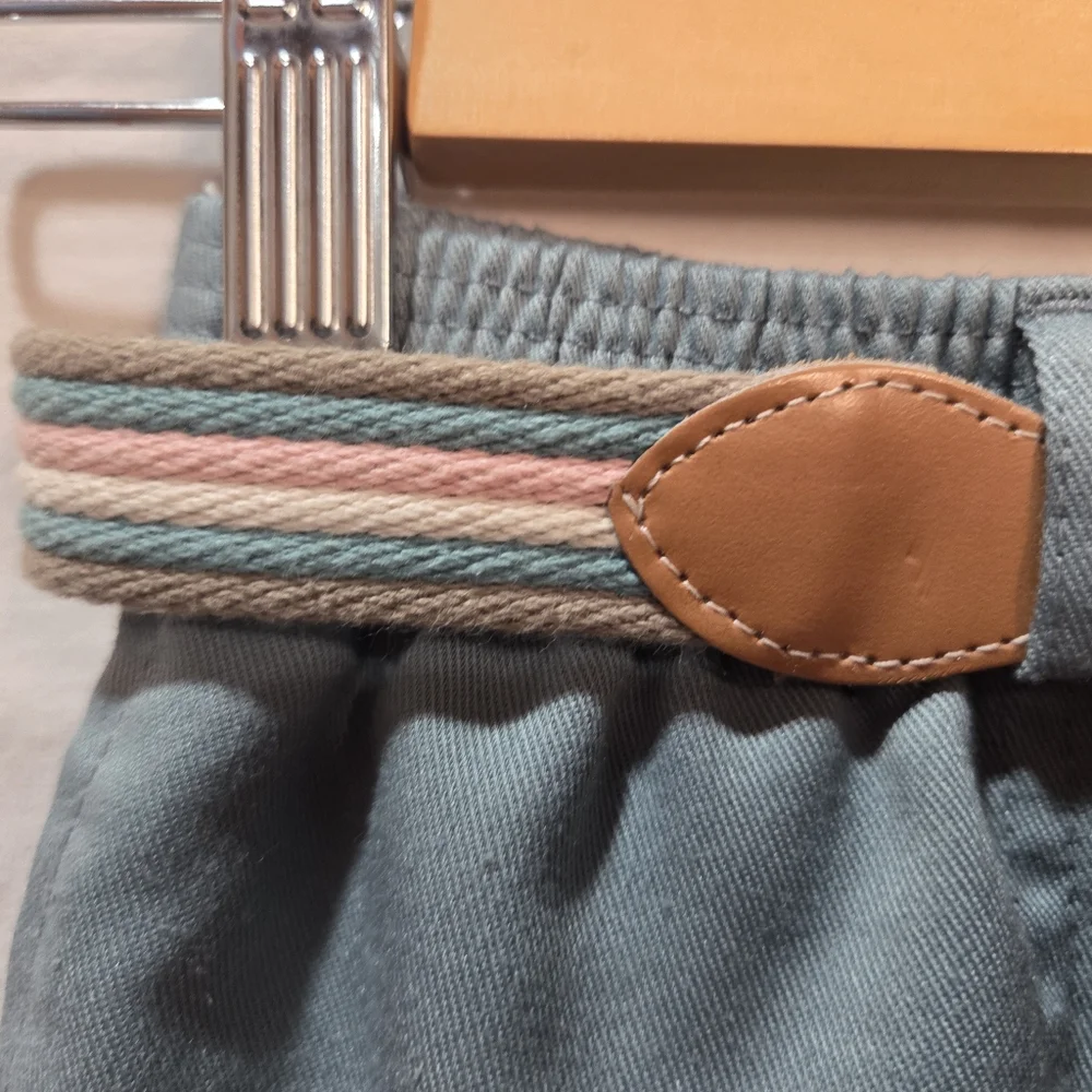 Vintage Muted Blue Skirt With Leather Accent Belt Parcours Made In Canada Small - Picture 6 of 8